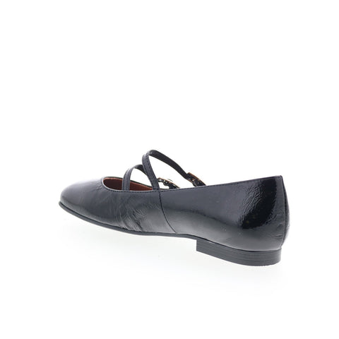 Miz Mooz Zaida Womens Black Leather Hook & Loop Loafer Flats Shoes