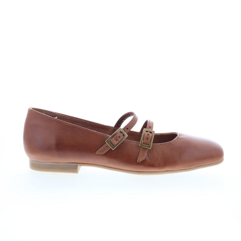 Miz Mooz Zaida Womens Brown Leather Hook & Loop Loafer Flats Shoes