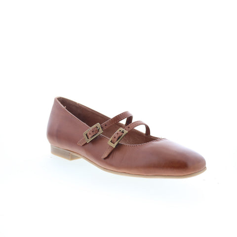 Miz Mooz Zaida Womens Brown Leather Hook & Loop Loafer Flats Shoes