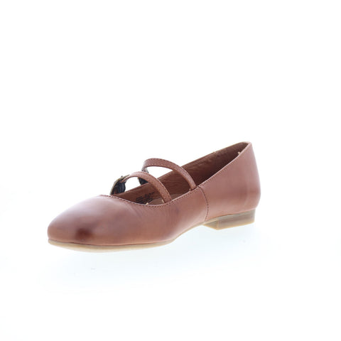 Miz Mooz Zaida Womens Brown Leather Hook & Loop Loafer Flats Shoes