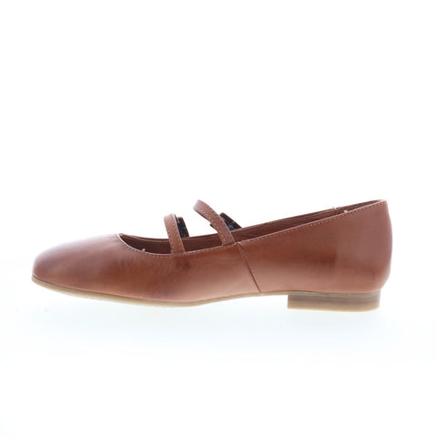 Miz Mooz Zaida Womens Brown Leather Hook & Loop Loafer Flats Shoes