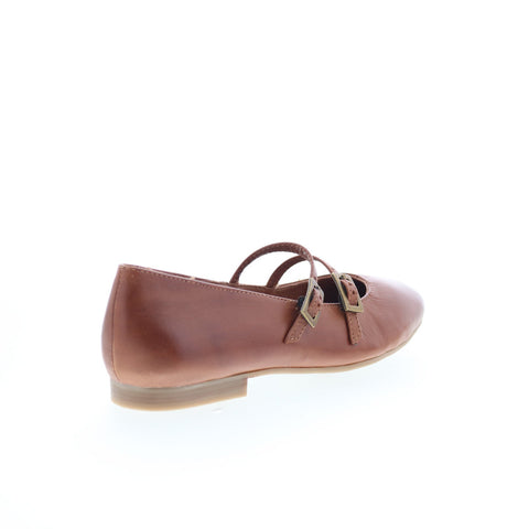 Miz Mooz Zaida Womens Brown Leather Hook & Loop Loafer Flats Shoes