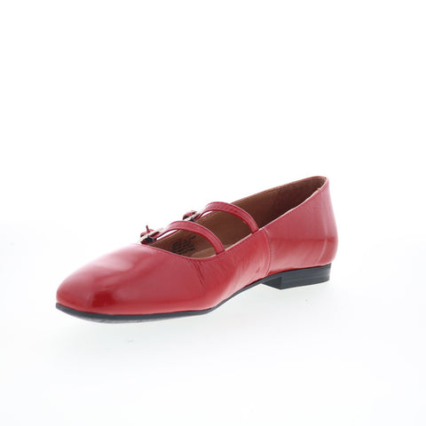 Miz Mooz Zaida Womens Red Leather Hook & Loop Loafer Flats Shoes