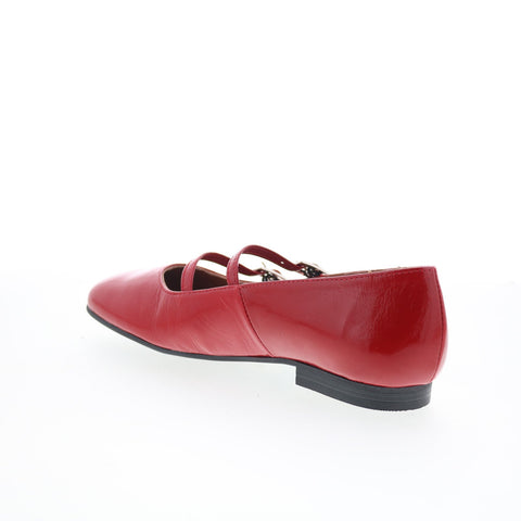 Miz Mooz Zaida Womens Red Leather Hook & Loop Loafer Flats Shoes