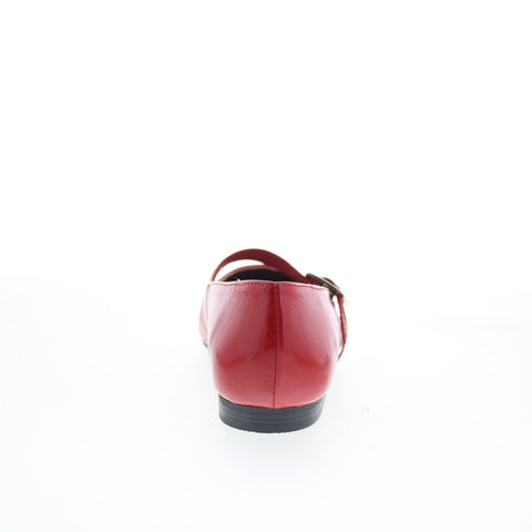 Miz Mooz Zaida Womens Red Leather Hook & Loop Loafer Flats Shoes