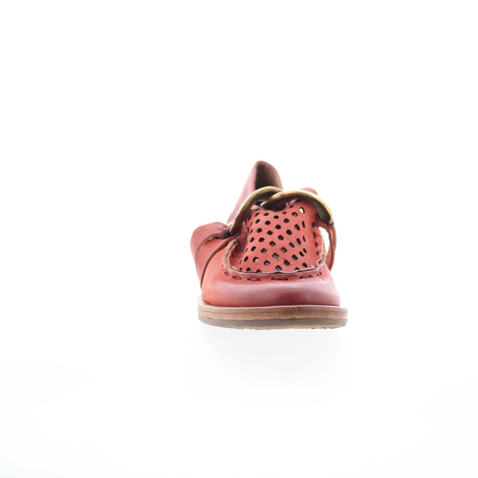 A.S. 98 Zander Womens Red Leather Slip On Loafer Flats Shoes