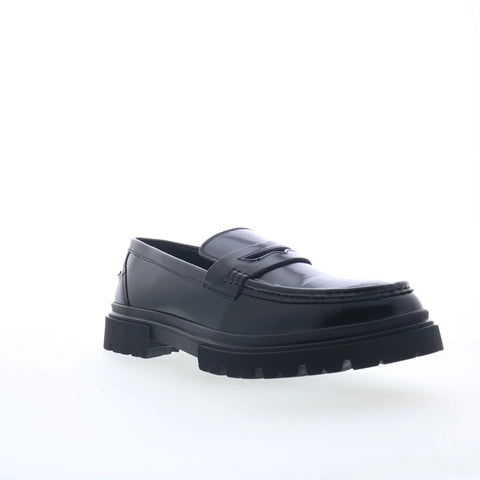 Steve Madden Zante Mens Black Leather Loafers & Slip Ons Penny Shoes