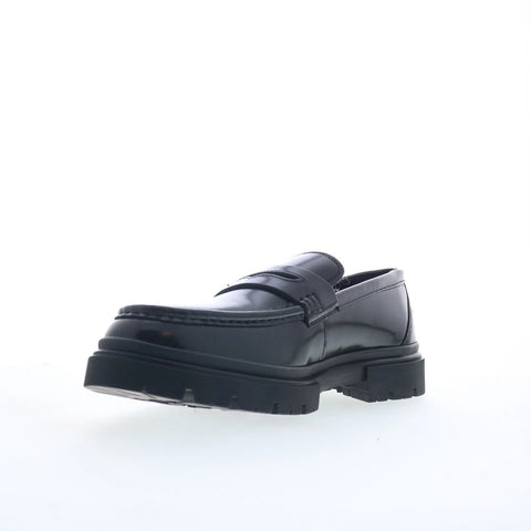 Steve Madden Zante Mens Black Leather Loafers & Slip Ons Penny Shoes