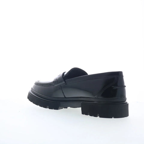 Steve Madden Zante Mens Black Leather Loafers & Slip Ons Penny Shoes