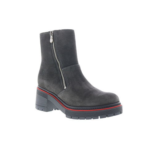 Bos. & Co. Zap Womens Gray Suede Zipper Ankle & Booties Boots