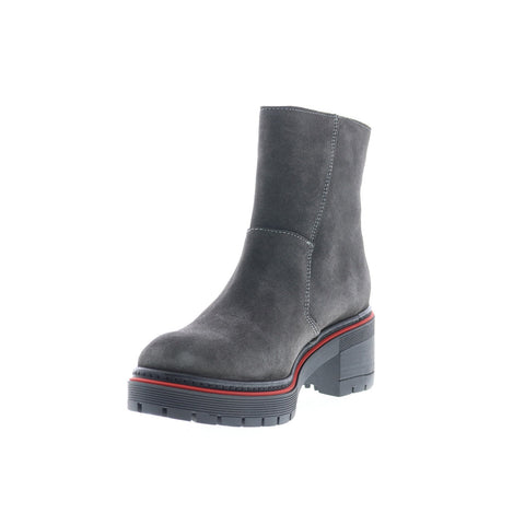 Bos. & Co. Zap Womens Gray Suede Zipper Ankle & Booties Boots