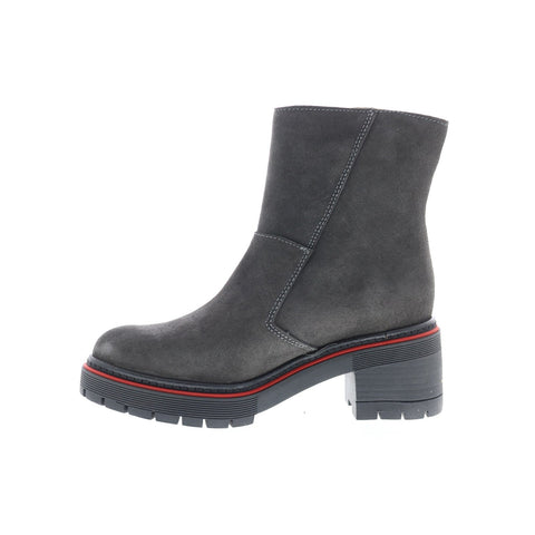 Bos. & Co. Zap Womens Gray Suede Zipper Ankle & Booties Boots
