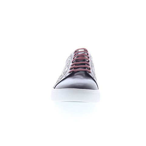 Robert Graham ZE700-324-A897 Mens Burgundy Leather Lifestyle Sneakers Shoes