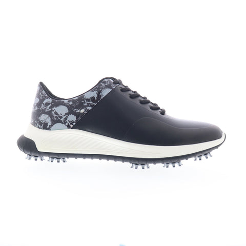Robert Graham Austwell Mens Black Leather Lace Up Athletic Golf Shoes