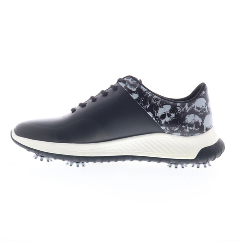 Robert Graham Austwell Mens Black Leather Lace Up Athletic Golf Shoes