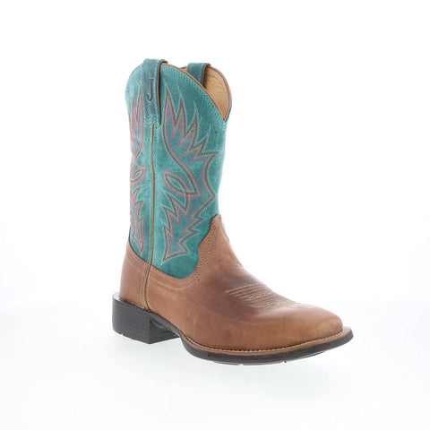 Justin Boots Zeke 11" Goat Square Toe Mens Brown Cowboy Western Boots