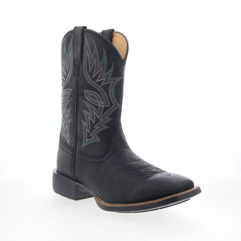 Justin Boots Zeke 11" Goat Leather UN7132 Mens Black Cowboy Western Boots