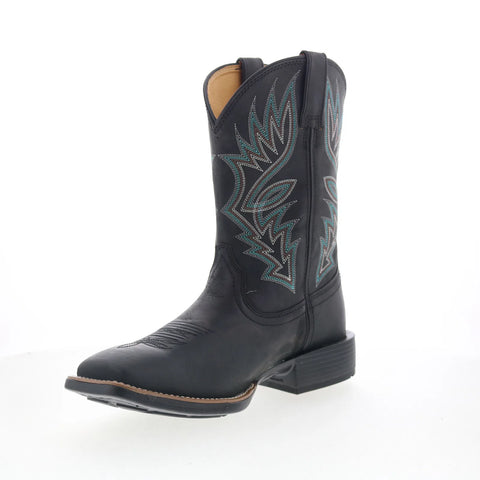 Justin Boots Zeke 11" Goat Leather UN7132 Mens Black Cowboy Western Boots