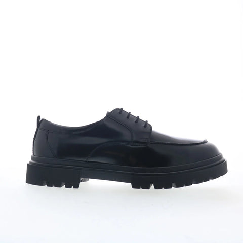 Steve Madden Zelle Mens Black Leather Oxfords & Lace Ups Casual Shoes