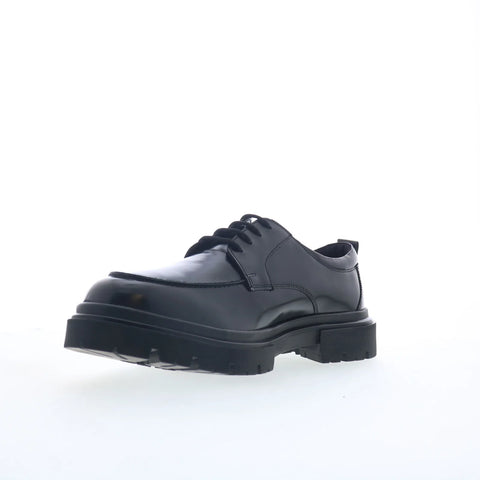 Steve Madden Zelle Mens Black Leather Oxfords & Lace Ups Casual Shoes