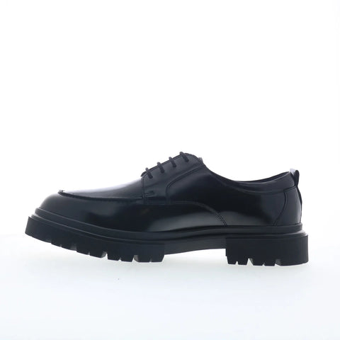 Steve Madden Zelle Mens Black Leather Oxfords & Lace Ups Casual Shoes