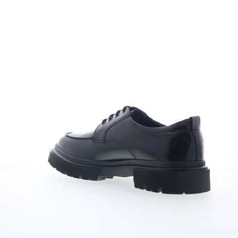 Steve Madden Zelle Mens Black Leather Oxfords & Lace Ups Casual Shoes