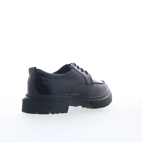 Steve Madden Zelle Mens Black Leather Oxfords & Lace Ups Casual Shoes