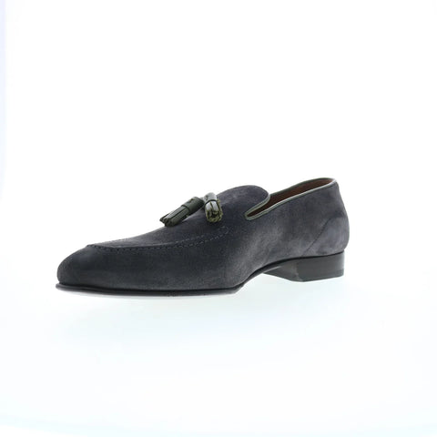 Pastori by Di Bianco Zeno Suede Mens Gray Loafers & Slip Ons Casual Shoes