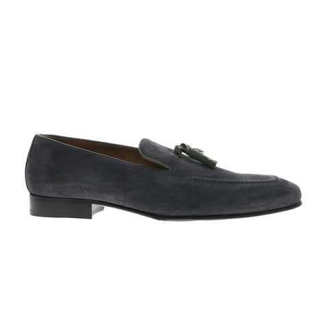 Pastori by Di Bianco Zeno Suede Mens Gray Loafers & Slip Ons Casual Shoes