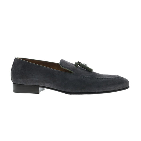 Pastori by Di Bianco Zeno Mens Gray Suede Loafers & Slip Ons Casual Shoes
