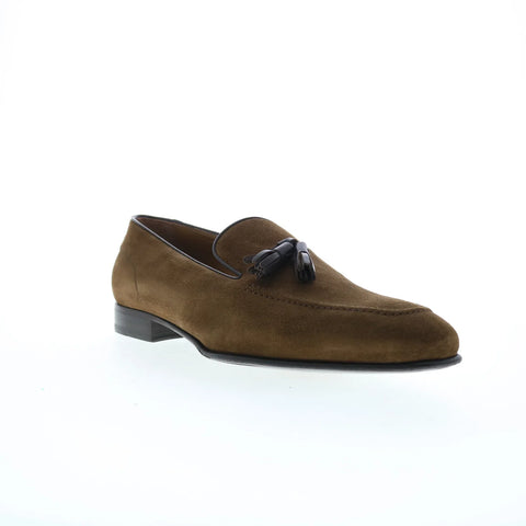 Pastori by Di Bianco Zeno Suede Mens Brown Loafers & Slip Ons Casual Shoes
