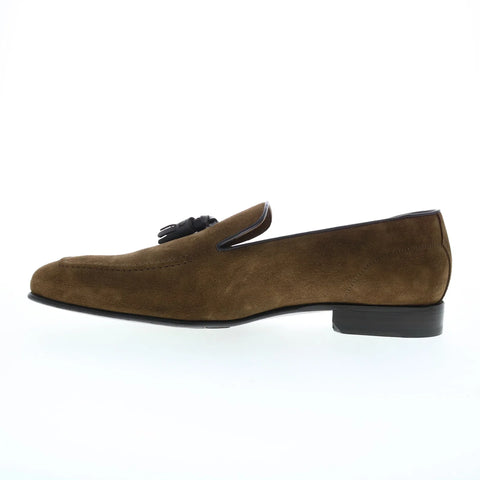 Pastori by Di Bianco Zeno Suede Mens Brown Loafers & Slip Ons Casual Shoes