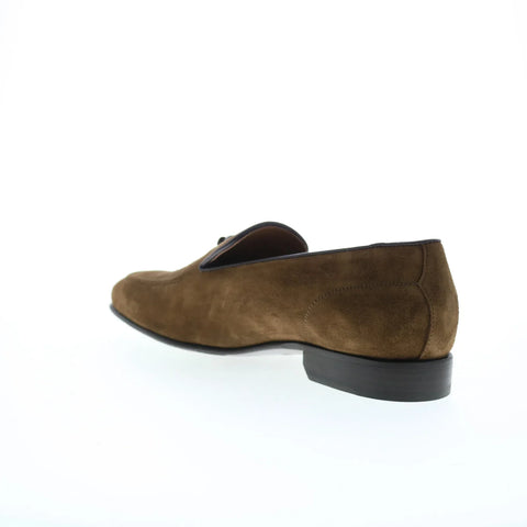 Pastori by Di Bianco Zeno Suede Mens Brown Loafers & Slip Ons Casual Shoes