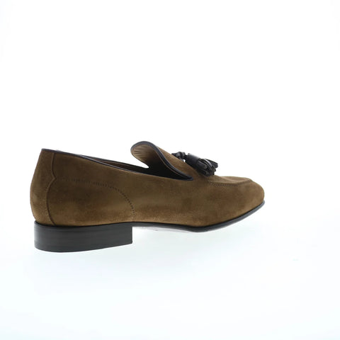 Pastori by Di Bianco Zeno Suede Mens Brown Loafers & Slip Ons Casual Shoes