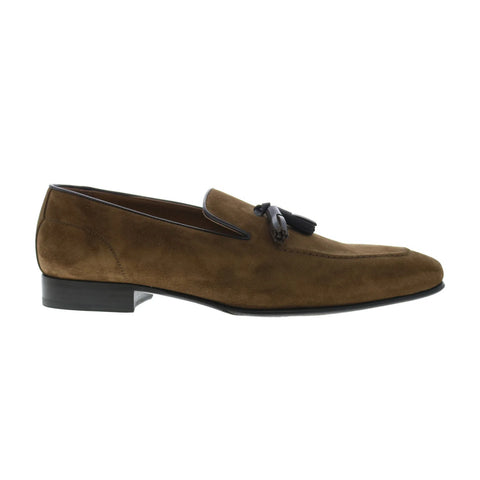 Pastori by Di Bianco Zeno Suede Mens Brown Loafers & Slip Ons Casual Shoes