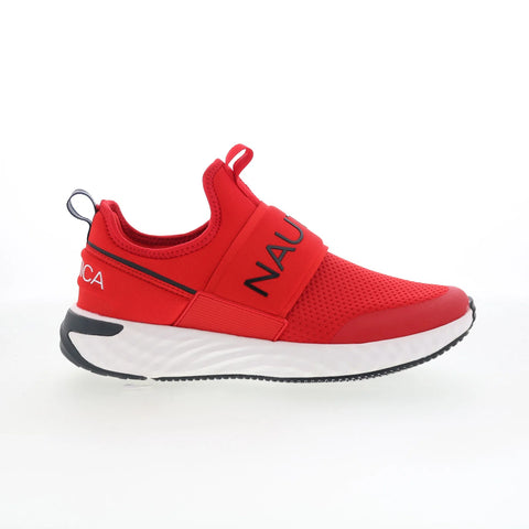 Nautica Zento EL2745 Mens Red Canvas Slip On Lifestyle Sneakers Shoes
