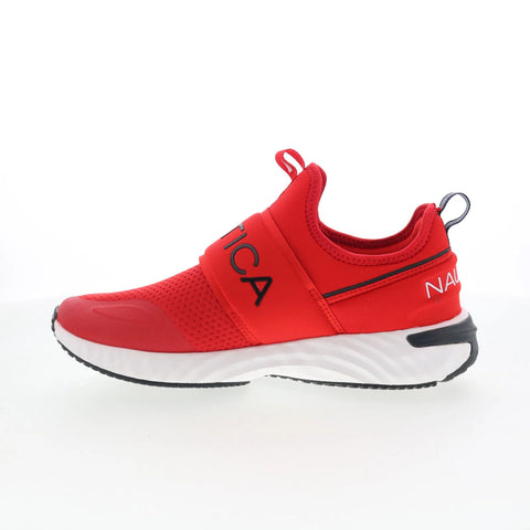 Nautica Zento EL2745 Mens Red Canvas Slip On Lifestyle Sneakers Shoes
