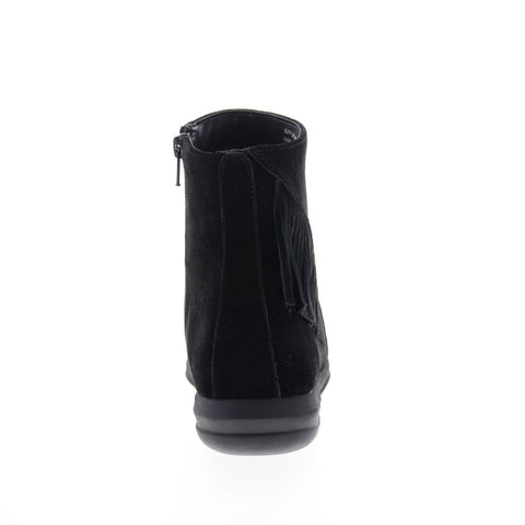 David Tate Zest Womens Black Extra Wide Suede Zipper Ankle & Booties Boots