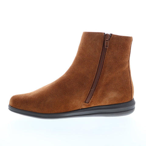 David Tate Zest Womens Brown Narrow Suede Zipper Ankle & Booties Boots