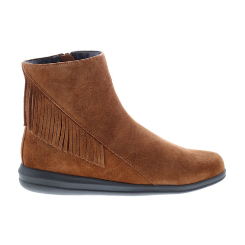 David Tate Zest Womens Brown Narrow Suede Zipper Ankle & Booties Boots
