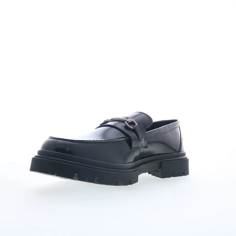 Steve Madden Zeus Mens Black Leather Loafers & Slip Ons Casual Shoes