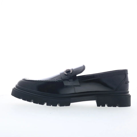 Steve Madden Zeus Mens Black Leather Loafers & Slip Ons Casual Shoes