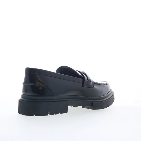Steve Madden Zeus Mens Black Leather Loafers & Slip Ons Casual Shoes