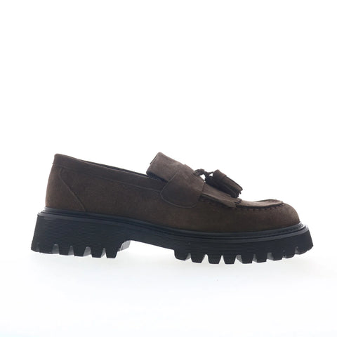 Steve Madden Zev ZEV01M1 Mens Brown Suede Loafers & Slip Ons Casual Shoes
