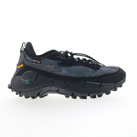 Reebok Zig Kinetica 2.5 Edge Mens Black Suede Lace Up Athletic Running Shoes