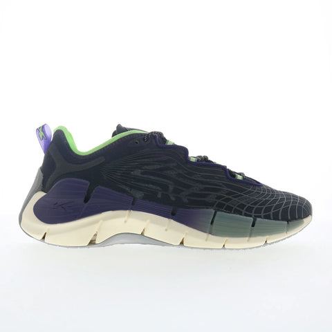 Reebok Zig Kinetica II Womens Black Canvas Lace Up Athletic Running Shoes