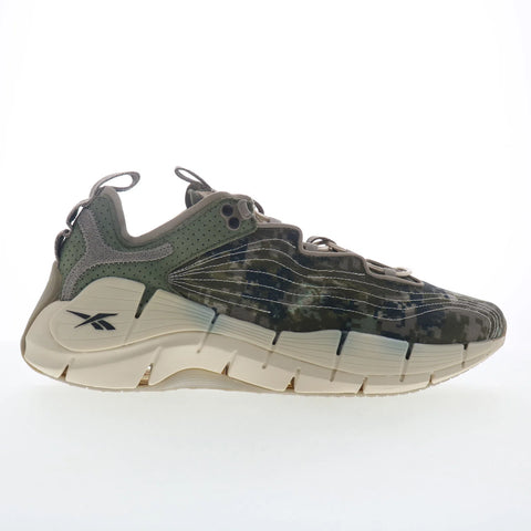 Reebok Zig Kinetica II Mens Green Canvas Lace Up Athletic Running Shoes