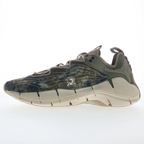 Reebok Zig Kinetica II Mens Green Canvas Lace Up Athletic Running Shoes
