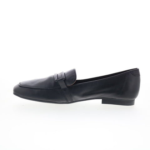 Miz Mooz Ziya Womens Black Leather Slip On Loafer Flats Shoes