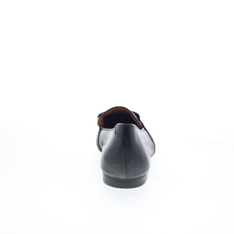 Miz Mooz Ziya Womens Black Leather Slip On Loafer Flats Shoes